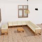 vidaXL Set de muebles de jardín 12 pzs cojines madera pino marrón miel vidaXL Set de muebles de jardín 12 pzs cojines madera pino marrón miel