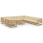vidaXL Set de muebles de jardín 12 pzs cojines madera pino marrón miel vidaXL Set de muebles de jardín 12 pzs cojines madera pino marrón miel