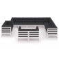 vidaXL Set de muebles de jardín 12 pzas con cojines madera pino blanco vidaXL Set de muebles de jardín 12 pzas con cojines madera pino blanco