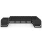 vidaXL Set de muebles de jardín 10 pzas con cojines madera pino negro vidaXL Set de muebles de jardín 10 pzas con cojines madera pino negro