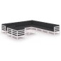 vidaXL Set de muebles de jardín 12 pzas con cojines madera pino blanco