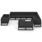 vidaXL Set de muebles de jardín 13 pzas con cojines madera pino negro vidaXL Set de muebles de jardín 13 pzas con cojines madera pino negro