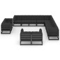 vidaXL Set de muebles de jardín 13 pzas con cojines madera pino negro vidaXL Set de muebles de jardín 13 pzas con cojines madera pino negro