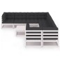 vidaXL Set de muebles de jardín 9 pzas con cojines madera pino blanco vidaXL Set de muebles de jardín 9 pzas con cojines madera pino blanco