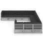 vidaXL Set de muebles de jardín 11 pzas con cojines madera pino gris vidaXL Set de muebles de jardín 11 pzas con cojines madera pino gris
