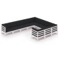 vidaXL Set de muebles de jardín 10 pzas con cojines madera pino blanco vidaXL Set de muebles de jardín 10 pzas con cojines madera pino blanco