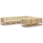 vidaXL Set de muebles de jardín 10 pzs cojines madera pino marrón miel vidaXL Set de muebles de jardín 10 pzs cojines madera pino marrón miel