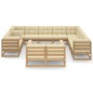 vidaXL Set de muebles de jardín 12 pzs cojines madera pino marrón miel vidaXL Set de muebles de jardín 12 pzs cojines madera pino marrón miel
