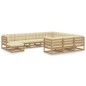 vidaXL Set de muebles de jardín 11 pzs cojines madera pino marrón miel vidaXL Set de muebles de jardín 11 pzs cojines madera pino marrón miel