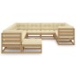 vidaXL Set de muebles de jardín 11 pzs cojines madera pino marrón miel vidaXL Set de muebles de jardín 11 pzs cojines madera pino marrón miel