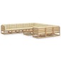 vidaXL Set de muebles de jardín 12 pzs cojines madera pino marrón miel