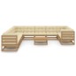 vidaXL Set de muebles de jardín 12 pzs cojines madera pino marrón miel