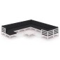 vidaXL Set de muebles de jardín 12 pzas con cojines madera pino blanco vidaXL Set de muebles de jardín 12 pzas con cojines madera pino blanco