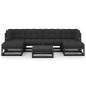 vidaXL Set de muebles de jardín 7 pzas con cojines madera pino negro vidaXL Set de muebles de jardín 7 pzas con cojines madera pino negro