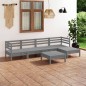 vidaXL Juego de muebles de jardín 9 piezas madera pino maciza gris vidaXL Juego de muebles de jardín 9 piezas madera pino maciza gris