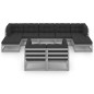 vidaXL Juego de muebles de jardín 9 pzas y cojines madera maciza pino vidaXL Juego de muebles de jardín 9 pzas y cojines madera maciza pino