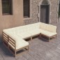 vidaXL Set de muebles de jardín 6 pzs cojines madera pino marrón miel vidaXL Set de muebles de jardín 6 pzs cojines madera pino marrón miel