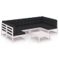 vidaXL Set muebles jardín 7 pzas con cojines madera maciza pino blanco vidaXL Set muebles jardín 7 pzas con cojines madera maciza pino blanco