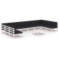 vidaXL Set de muebles de jardín 11 pzas con cojines madera pino blanco vidaXL Set de muebles de jardín 11 pzas con cojines madera pino blanco