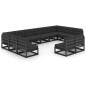 vidaXL Set de muebles de jardín 12 pzas con cojines madera pino negro vidaXL Set de muebles de jardín 12 pzas con cojines madera pino negro