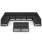 vidaXL Set de muebles de jardín 12 pzas con cojines madera pino negro vidaXL Set de muebles de jardín 12 pzas con cojines madera pino negro