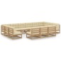 vidaXL Set de muebles de jardín 14 pzs cojines madera pino marrón miel vidaXL Set de muebles de jardín 14 pzs cojines madera pino marrón miel