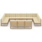 vidaXL Set de muebles de jardín 14 pzs cojines madera pino marrón miel vidaXL Set de muebles de jardín 14 pzs cojines madera pino marrón miel