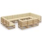 vidaXL Set de muebles de jardín 14 pzs cojines madera pino marrón miel vidaXL Set de muebles de jardín 14 pzs cojines madera pino marrón miel