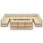 vidaXL Set de muebles de jardín 14 pzs cojines madera pino marrón miel vidaXL Set de muebles de jardín 14 pzs cojines madera pino marrón miel