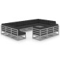 vidaXL Set de muebles de jardín 13 pzas con cojines madera pino gris vidaXL Set de muebles de jardín 13 pzas con cojines madera pino gris