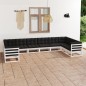 vidaXL Set de muebles de jardín 10 pzas con cojines madera pino blanco vidaXL Set de muebles de jardín 10 pzas con cojines madera pino blanco