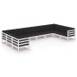 vidaXL Set de muebles de jardín 10 pzas con cojines madera pino blanco vidaXL Set de muebles de jardín 10 pzas con cojines madera pino blanco