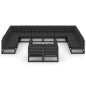 vidaXL Set de muebles de jardín 12 pzas con cojines madera pino negro vidaXL Set de muebles de jardín 12 pzas con cojines madera pino negro