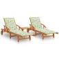 vidaXL Tumbonas con mesa y cojines 2 uds madera maciza de acacia vidaXL Tumbonas con mesa y cojines 2 uds madera maciza de acacia