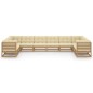 vidaXL Set de muebles de jardín 10 pzs cojines madera pino marrón miel vidaXL Set de muebles de jardín 10 pzs cojines madera pino marrón miel