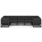vidaXL Set de muebles de jardín 7 pzas con cojines madera pino negro vidaXL Set de muebles de jardín 7 pzas con cojines madera pino negro