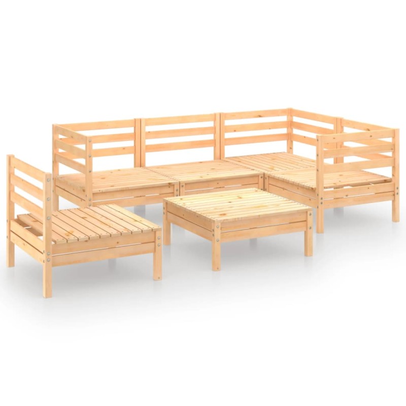 vidaXL Juego de muebles de jardín 6 piezas madera maciza de pino vidaXL Juego de muebles de jardín 6 piezas madera maciza de pino