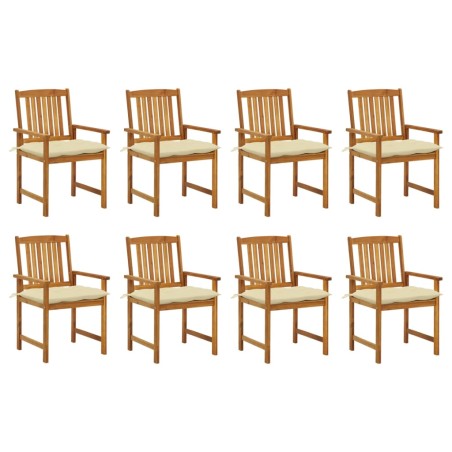vidaXL Sillas de jardín con cojines 8 uds madera maciza de acacia 