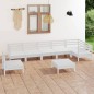 vidaXL Juego de muebles de jardín 8 piezas madera maciza pino blanco