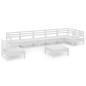 vidaXL Juego de muebles de jardín 8 piezas madera maciza pino blanco
