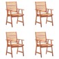 vidaXL Sillas comedor de jardín y cojines 4 uds madera maciza acacia