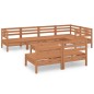 vidaXL Juego muebles de jardín 8 pzas madera pino maciza marrón miel vidaXL Juego muebles de jardín 8 pzas madera pino maciza marrón miel