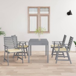 vidaXL Sillas de comedor jardín con cojines 4 uds madera maciza acacia
