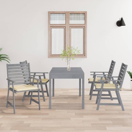 vidaXL Sillas de comedor jardín con cojines 4 uds madera maciza acacia