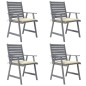 vidaXL Sillas de comedor jardín con cojines 4 uds madera maciza acacia vidaXL Sillas de comedor jardín con cojines 4 uds madera maciza acacia