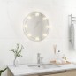 vidaXL Espejo de pared con luces LED redondo de vidrio vidaXL Espejo de pared con luces LED redondo de vidrio