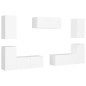vidaXL Set de muebles de salón TV 7 piezas madera de ingeniería blanco