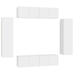 vidaXL Set de muebles de salón TV 6 piezas madera de ingeniería blanco