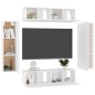 vidaXL Set de muebles de salón TV 6 piezas madera de ingeniería blanco