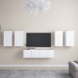 vidaXL Set de muebles de salón TV 6 piezas madera de ingeniería blanco